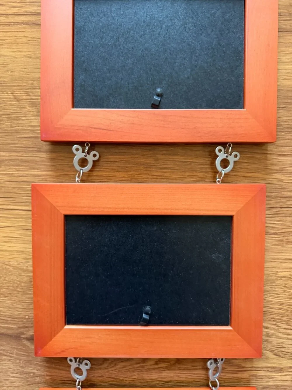 Disney Parks wood picture frames 3 4x6 Mickey & Friends Hanging charms links